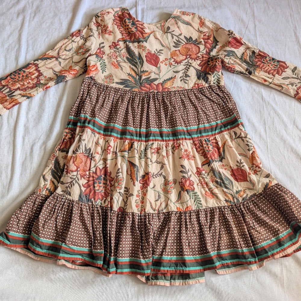 Ro's Garden Tiered Mini Dress Size Xs Cottagecore, Traditional, Boho, Western